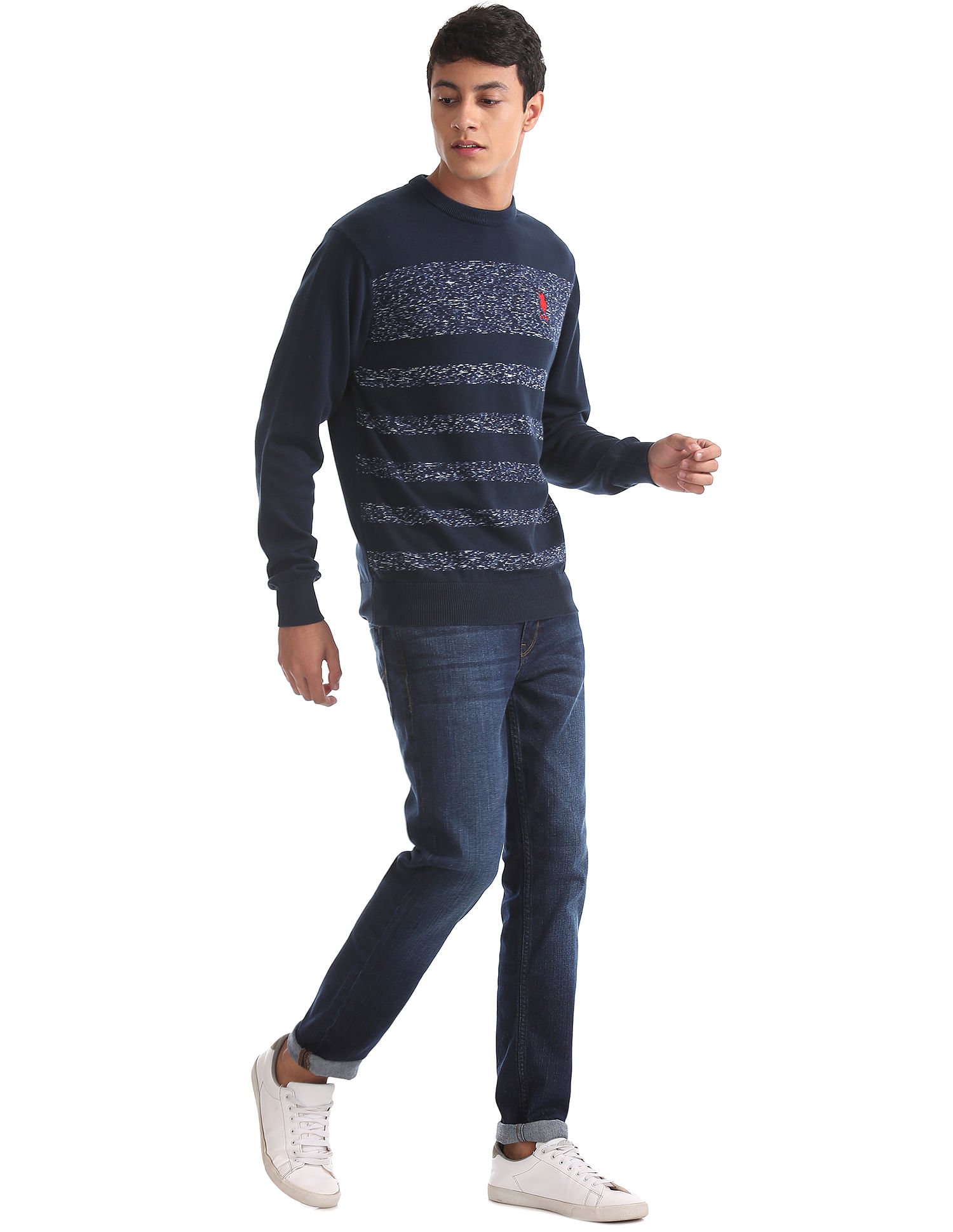 U.S. Polo Assn. Men Casual Wear Striped Sweater