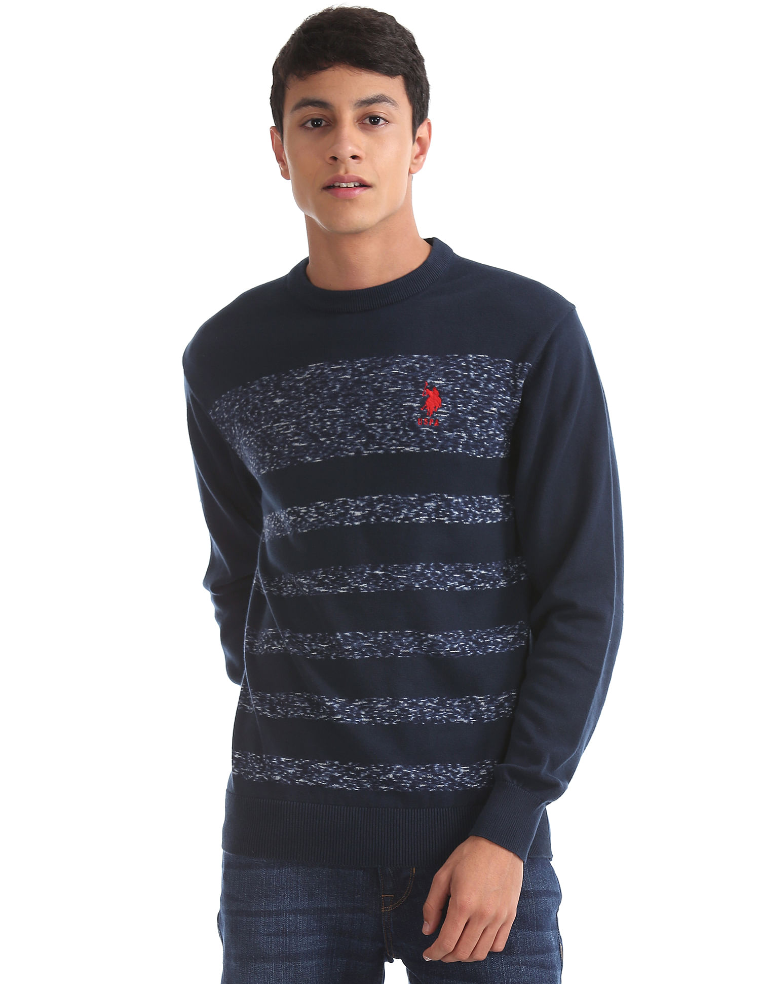 U.S. Polo Assn. Men Casual Wear Striped Sweater