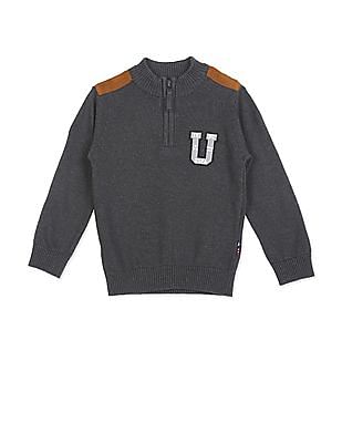 U S Polo Assn Kids High Neck Heathered Sweater