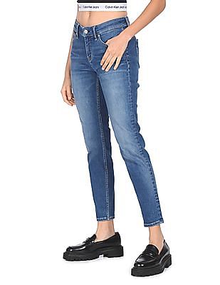 Calvin Klein Women Blue Mid Rise Stone Wash Jeans