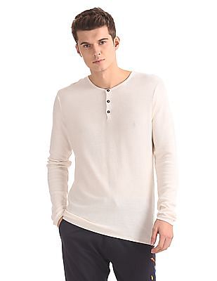 henley neck sweater
