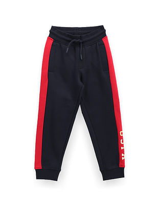 U S Polo Assn Kids Boys Mid Rise Brand Tape Joggers