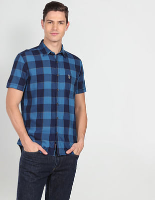 U S Polo Assn Denim Co Buffalo Check Pure Cotton Casual Shirt