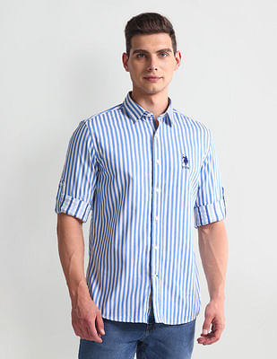 U S Polo Assn Denim Co Vertical Stripe Slim Fit Shirt