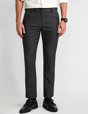 Arrow Slim Fit Solid Trousers