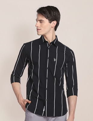 U S Polo Assn Iconic Peached Stripe Shirt