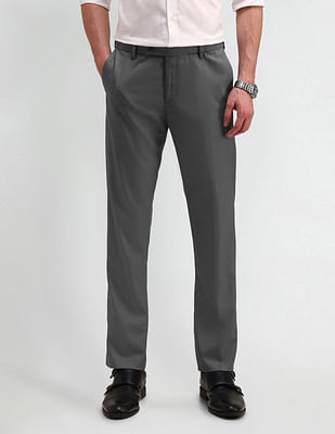 Arrow Solid Twill Slim Fit Trousers