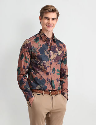 U S Polo Assn Denim Co Satin Digital Print Shirt