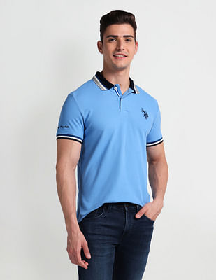 U S Polo Assn Denim Co Muscle Fit Solid Polo Shirt