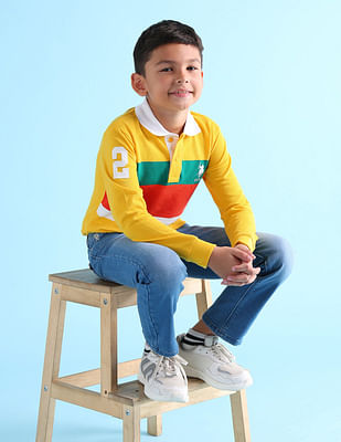 U S Polo Assn Kids Boys Colour Blocked Polo Shirt