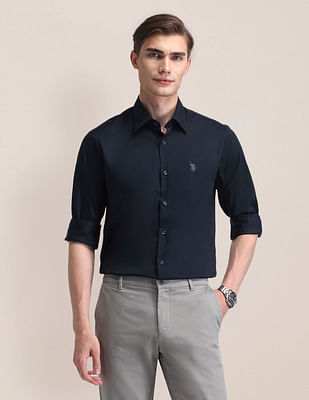 U S Polo Assn Tailored Fit Solid Twill Shirt