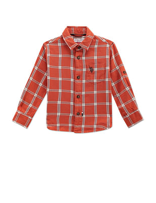 U S Polo Assn Kids Boys Tartan Check Twill Shirt