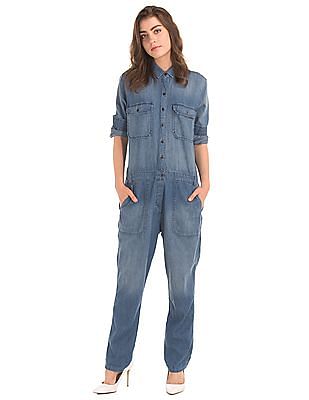 denim utility jumpsuit womens