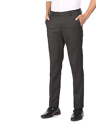 Arrow Mid Rise Solid Formal Trousers