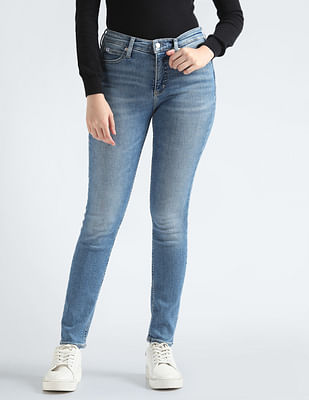 Calvin Klein Jeans Mid Rise Stone Wash Skinny Jeans