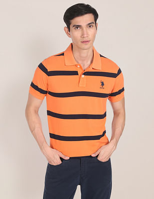 U S Polo Assn Striped Pique Polo Shirt