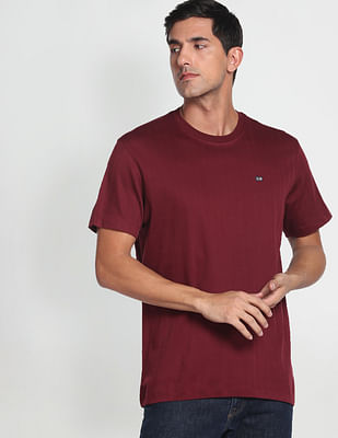 Buy Arrow Sports Crew Neck Solid Mercerised Cotton T-Shirt