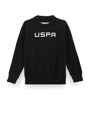 U S Polo Assn Kids Boys Embossed Logo Cotton Sweater