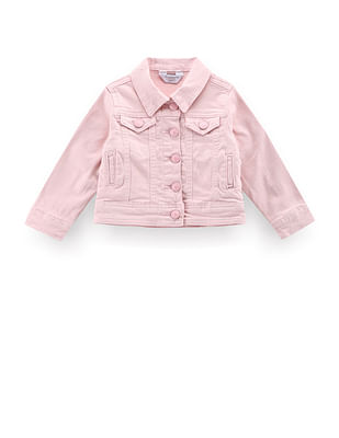 U S Polo Assn Kids Girls Solid Twill Denim Jacket