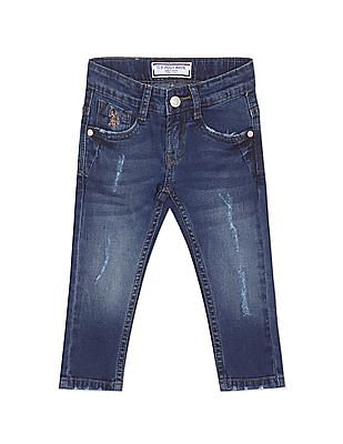 U S Polo Assn Kids Skinny Fit Lightly Distressed Jeans