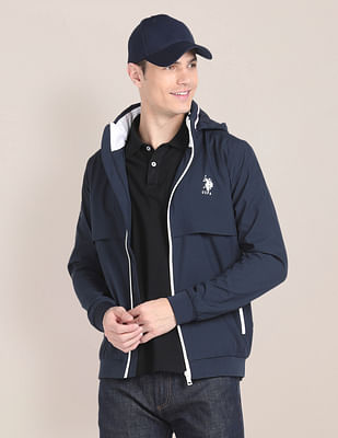 U S Polo Assn Detachable Hood Windcheater Jacket