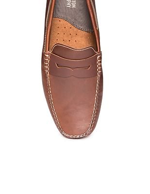 Johnston‎ & Murphy Mens 9M Tan Leather Penny Loafers Square Moc Toe 20-6563 Amazon.com | Johnston & Murphy Men main image 4