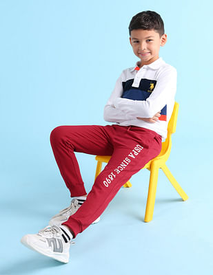 U S Polo Assn Kids Boys Brand Print Joggers