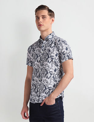 U S Polo Assn Denim Co Tropical Print Slim Fit Shirt