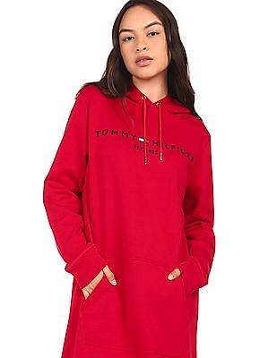 Buy Tommy Hilfiger Women Maroon Essential Hooded Solid