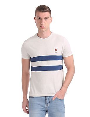 U.S Mens Short Sleeve Crew Neck Striped T-Shirt Polo Assn