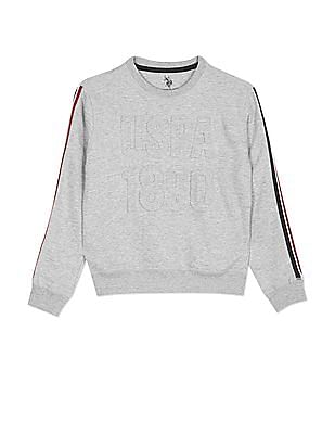 U S Polo Assn Kids Crew Neck Brand Appliqued Sweatshirt