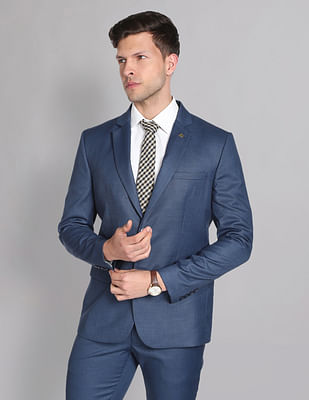 Ad By Arvind Solid Dobby Evening Two Piece Suit