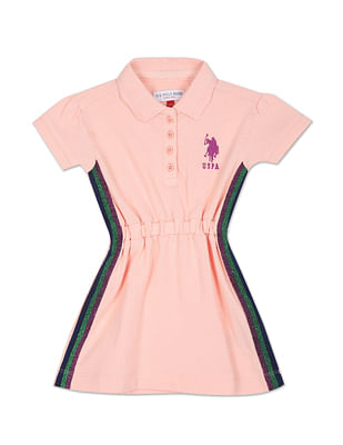 U S Polo Assn Kids Embroidered Logo Cotton Polo Dress