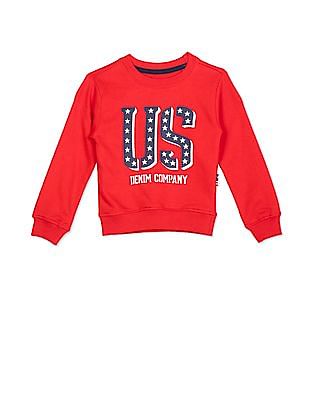 U S Polo Assn Kids Red Crew Neck Brand Print Sweatshirt