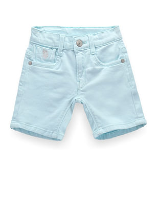 U S Polo Assn Kids Boys Mid Rise Solid Shorts