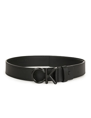 Calvin Klein Men Metal Bombe Leather Belt