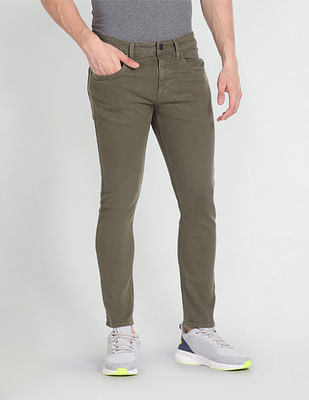 U S Polo Assn Denim Co Henry Cropped Tapered Fit Olive Jeans