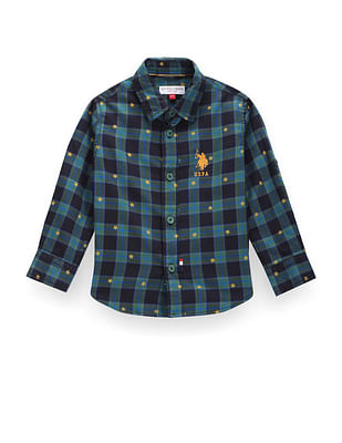 U S Polo Assn Kids Boys Tartan Check Twill Shirt