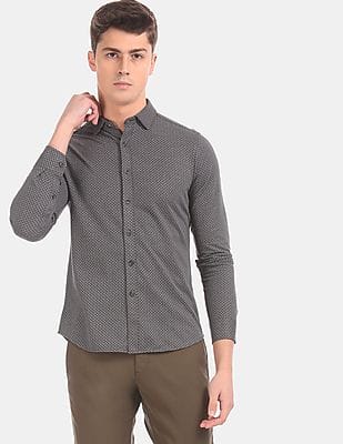 dark grey slim fit shirt