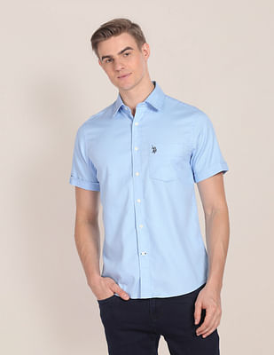 U S Polo Assn Premium Cotton Solid Casual Shirt