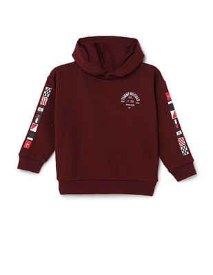 Tommy Hilfiger Kids Solid Flag Hood Sweatshirt