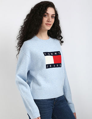 Tommy Hilfiger Melange Flag Crew Neck Sweater