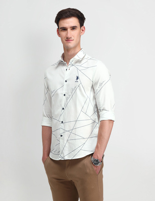 U S Polo Assn Denim Co Satin Digital Print Shirt