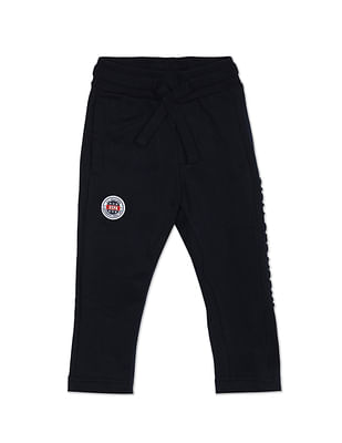 U S Polo Assn Kids Solid Mid Rise Embossed Logo Track Pants