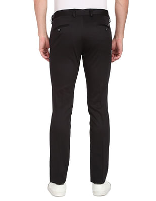 Buy Men Black Slim Fit Solid Casual Trousers Online  757448  Allen Solly