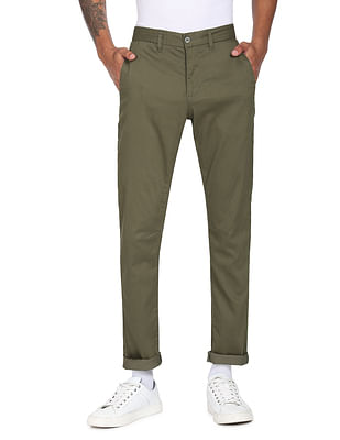 Flying Machine Super Slim Fit Twill Casual Trousers