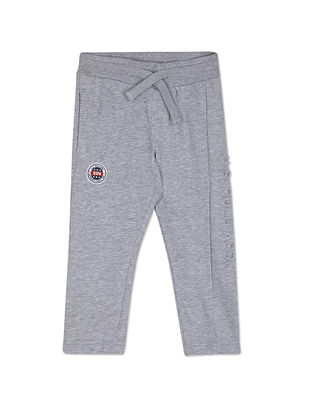 U S Polo Assn Kids Mid Rise Drawstring Waist Heathered Track Pants