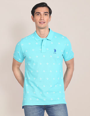 U S Polo Assn Geometric Brand Print Polo Shirt