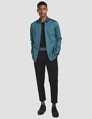 calvin klein teal dress shirt Calvin Klein Shirt Mens Medium 16.5 Teal Button Up Dress Check Casual Adult
