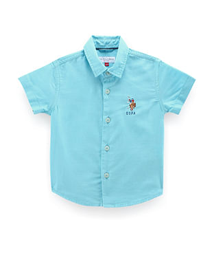 U S Polo Assn Kids Boys Embroidered Logo Twill Shirt